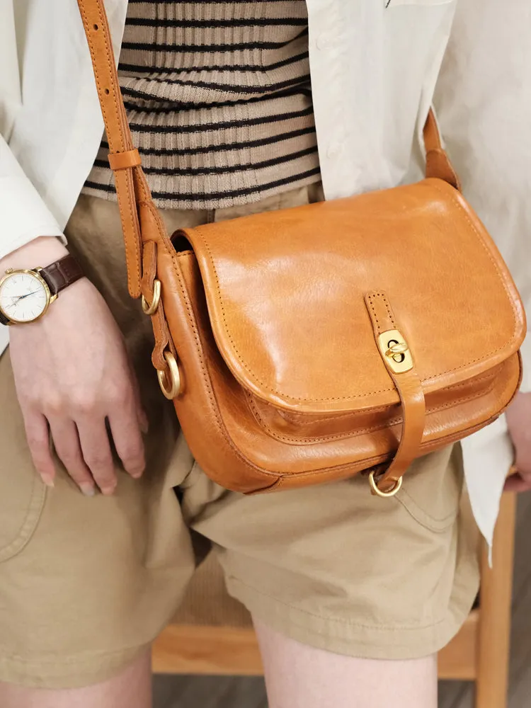 Vintage Coffee Womens Shoulder Bag Crossbody Saddle Bag Crossbody Purse for Ladies