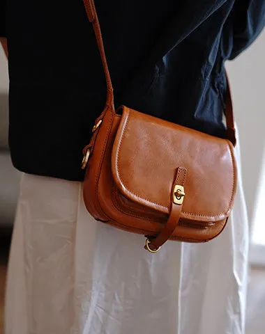 Vintage Coffee Womens Shoulder Bag Crossbody Saddle Bag Crossbody Purse for Ladies