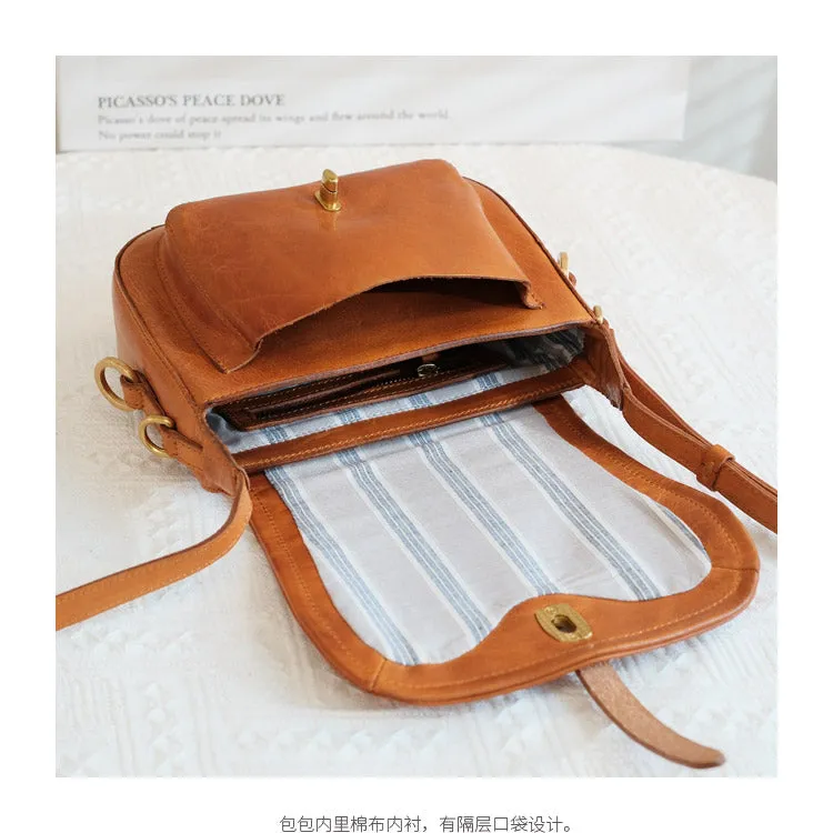 Vintage Coffee Womens Shoulder Bag Crossbody Saddle Bag Crossbody Purse for Ladies