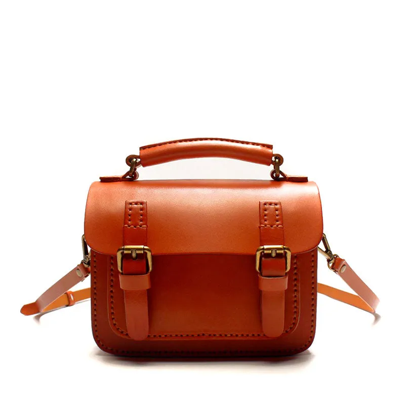 Vintage LEATHER WOMEN School SHOULDER BAG Satchel Bag Crossbody Purse FOR WOMEN