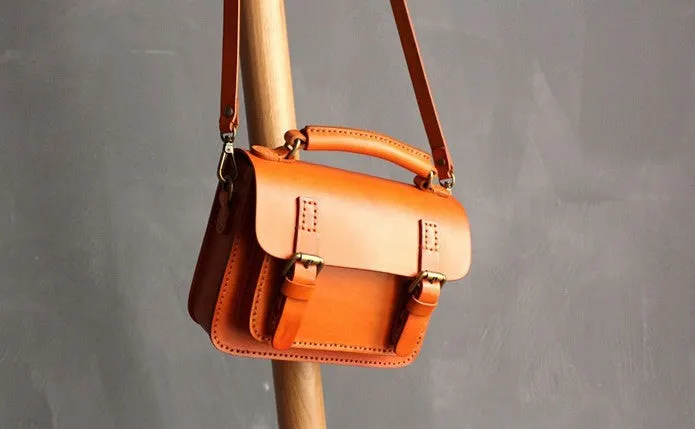 Vintage LEATHER WOMEN School SHOULDER BAG Satchel Bag Crossbody Purse FOR WOMEN