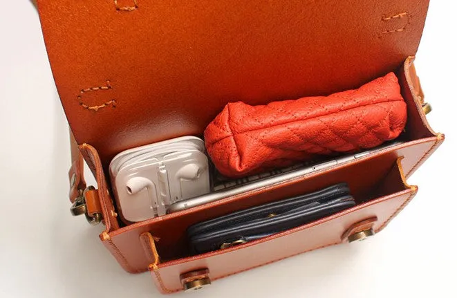 Vintage LEATHER WOMEN School SHOULDER BAG Satchel Bag Crossbody Purse FOR WOMEN