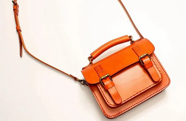 Vintage LEATHER WOMEN School SHOULDER BAG Satchel Bag Crossbody Purse FOR WOMEN