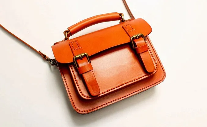 Vintage LEATHER WOMEN School SHOULDER BAG Satchel Bag Crossbody Purse FOR WOMEN