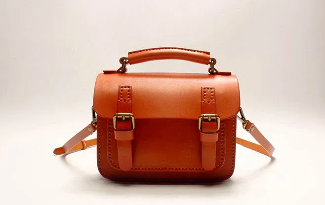 Vintage LEATHER WOMEN School SHOULDER BAG Satchel Bag Crossbody Purse FOR WOMEN
