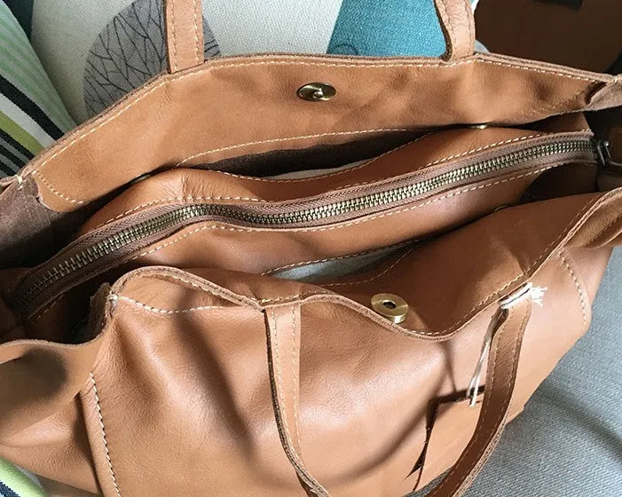 Vintage WOMENs LEATHER Handbag Tote Bag Work Tote Shoulder Purse FOR WOMEN