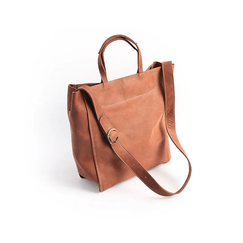 Vintage WOMENs LEATHER Handbag Tote Bag Work Tote Shoulder Purse FOR WOMEN