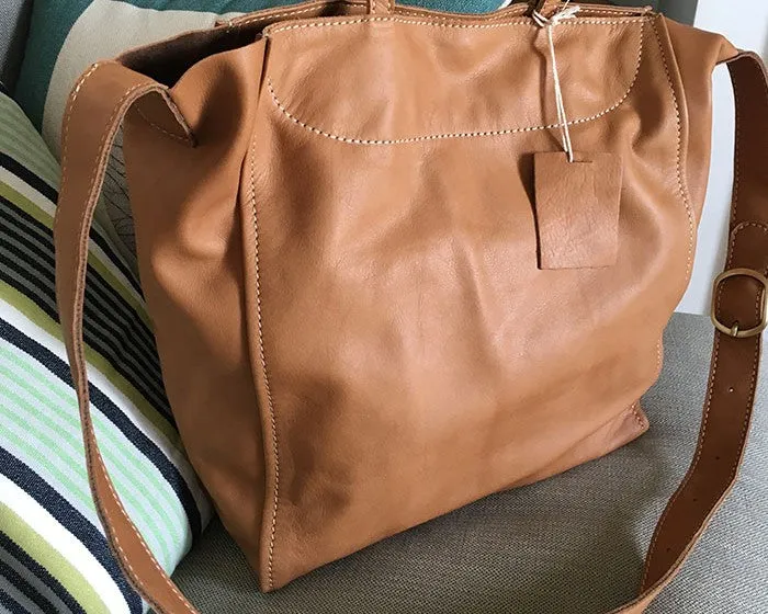 Vintage WOMENs LEATHER Handbag Tote Bag Work Tote Shoulder Purse FOR WOMEN
