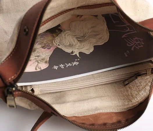 Vintage WOMENs LEATHER Handbag Tote Bag Work Tote Shoulder Purse FOR WOMEN