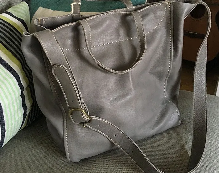 Vintage WOMENs LEATHER Handbag Tote Bag Work Tote Shoulder Purse FOR WOMEN