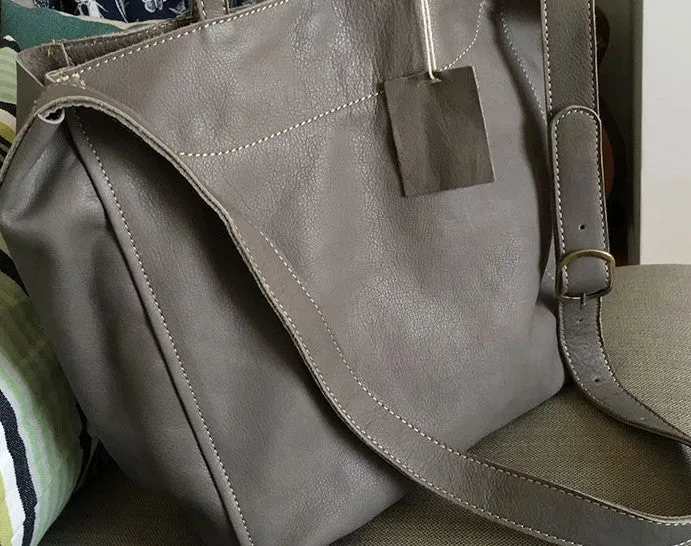 Vintage WOMENs LEATHER Handbag Tote Bag Work Tote Shoulder Purse FOR WOMEN