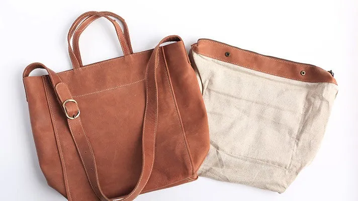 Vintage WOMENs LEATHER Handbag Tote Bag Work Tote Shoulder Purse FOR WOMEN