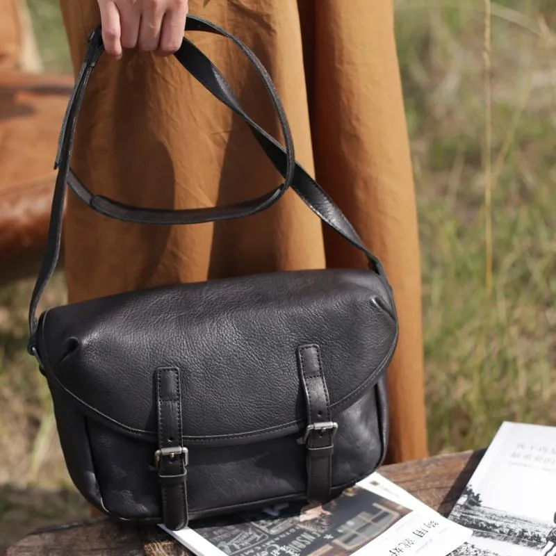 Vintage Womens Leather Satchel Shoulder Bag Coffee Satchel School Crossbody Bag for Girls