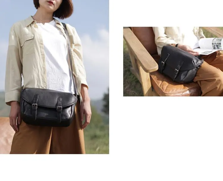 Vintage Womens Leather Satchel Shoulder Bag Coffee Satchel School Crossbody Bag for Girls