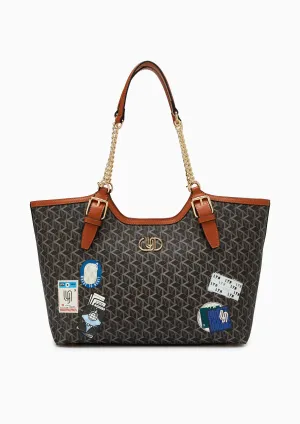 Wander Infinite Xl Tote Bag Tan/Black Printed