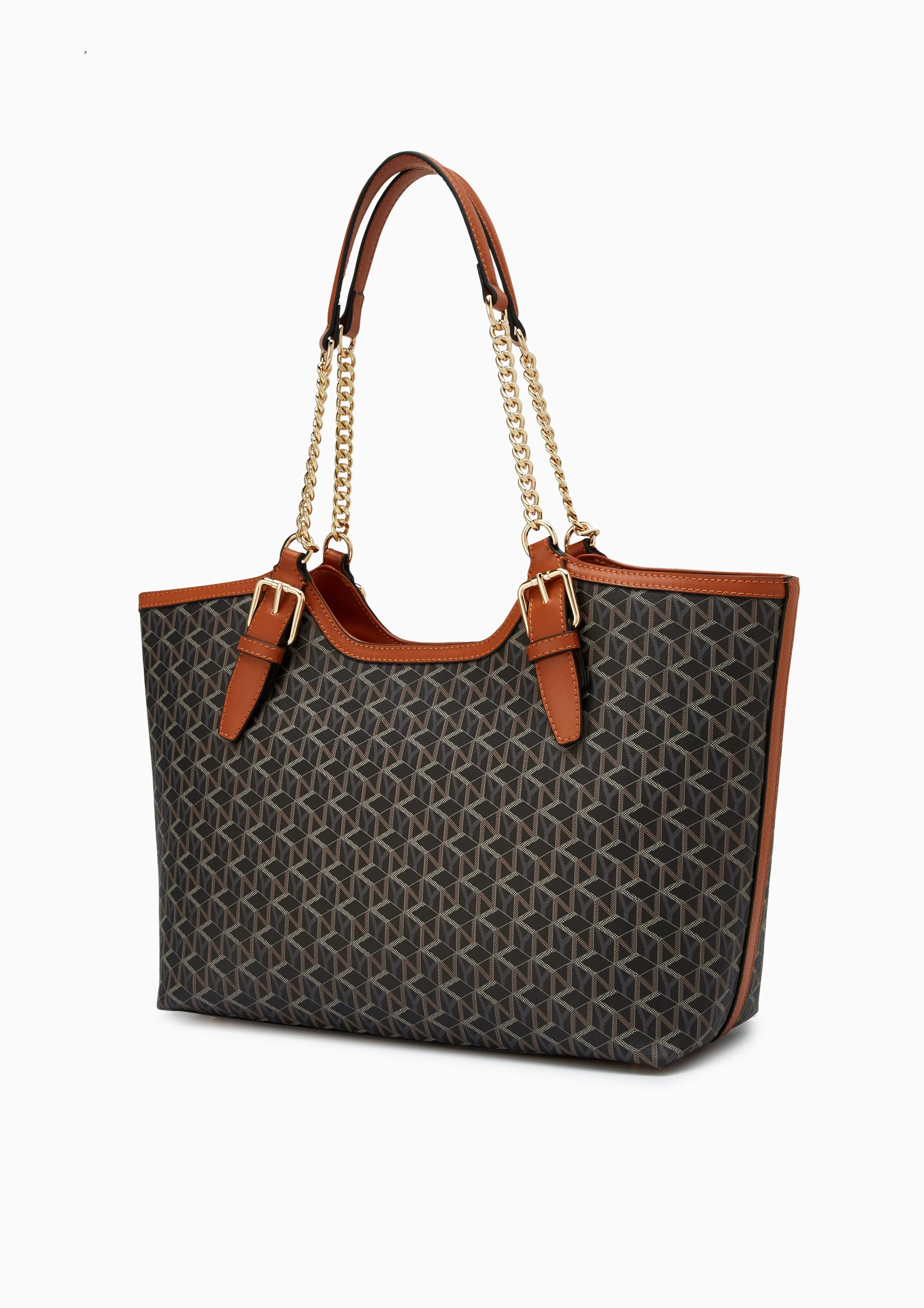 Wander Infinite Xl Tote Bag Tan/Black Printed