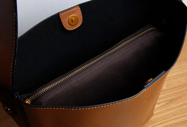 Women Genuine Leather Bucket Bag Tote Bag Shopper Bag Shoulder Bag Purse For Women