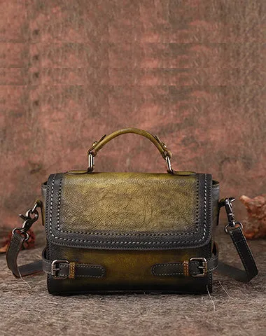 Womens Black Gray Leather Satchel Bag School Shoulder Bag Best Crossbody Purse for Ladies