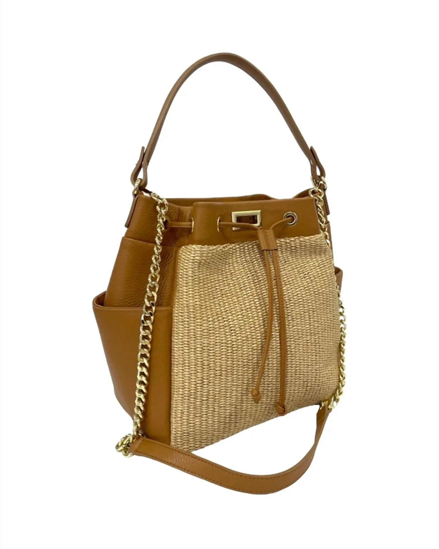 Women's Drawstring Bag In Camel
