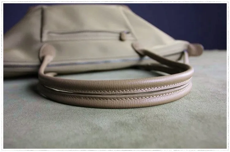 Womens Navy Nylon Shoulder Tote Large Dark Blue&Brown Nylon Handbag Purse for Ladies