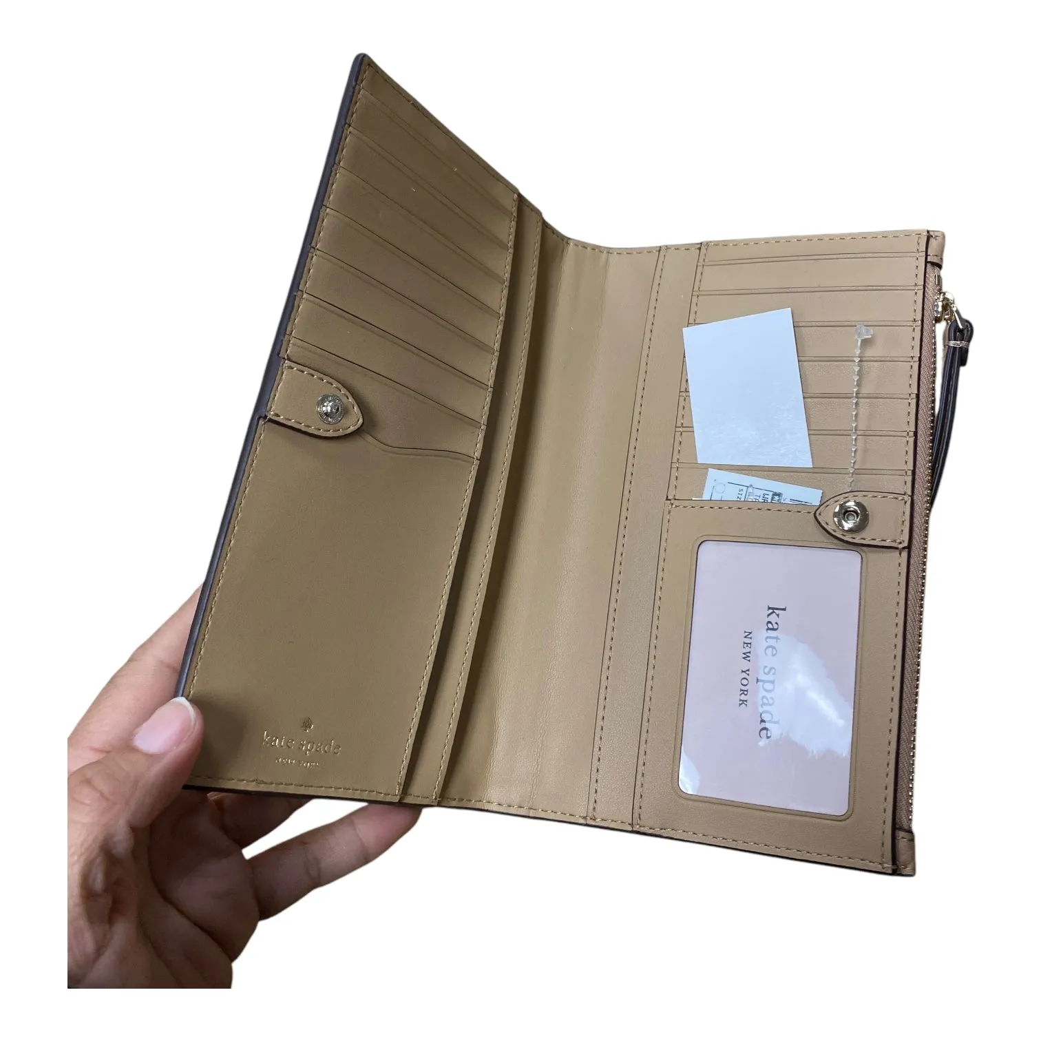 Wristlet Designer By Kate Spade In Tan, Size:Medium